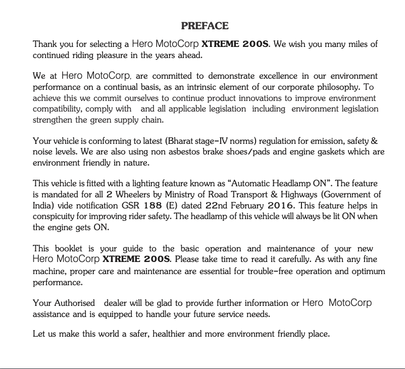 Page 1 de la notice Manuel utilisateur Hero Xtreme 200S (2019)