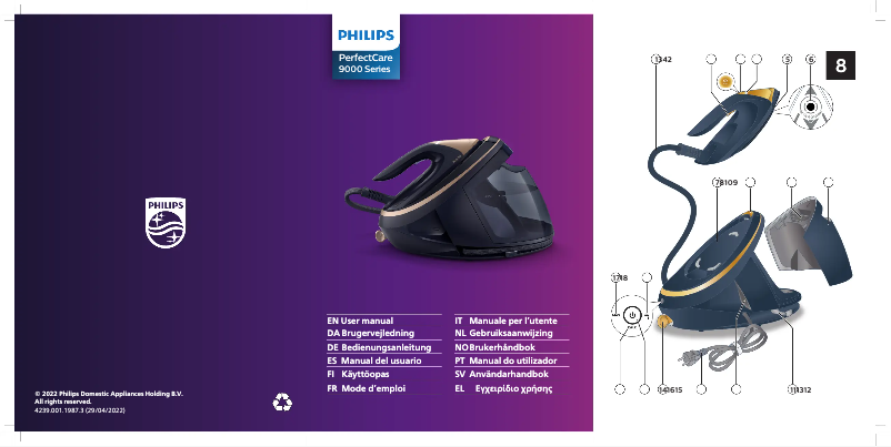 Image de la première page du manuel de l'appareil Perfectcare 9000 Series PSG9030