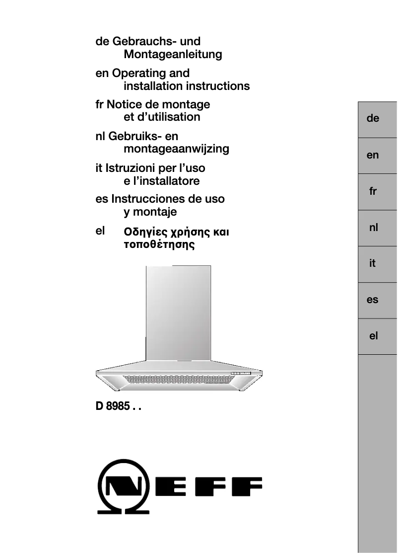 Page n°1 - Manuel utilisateur Neff D8985N1