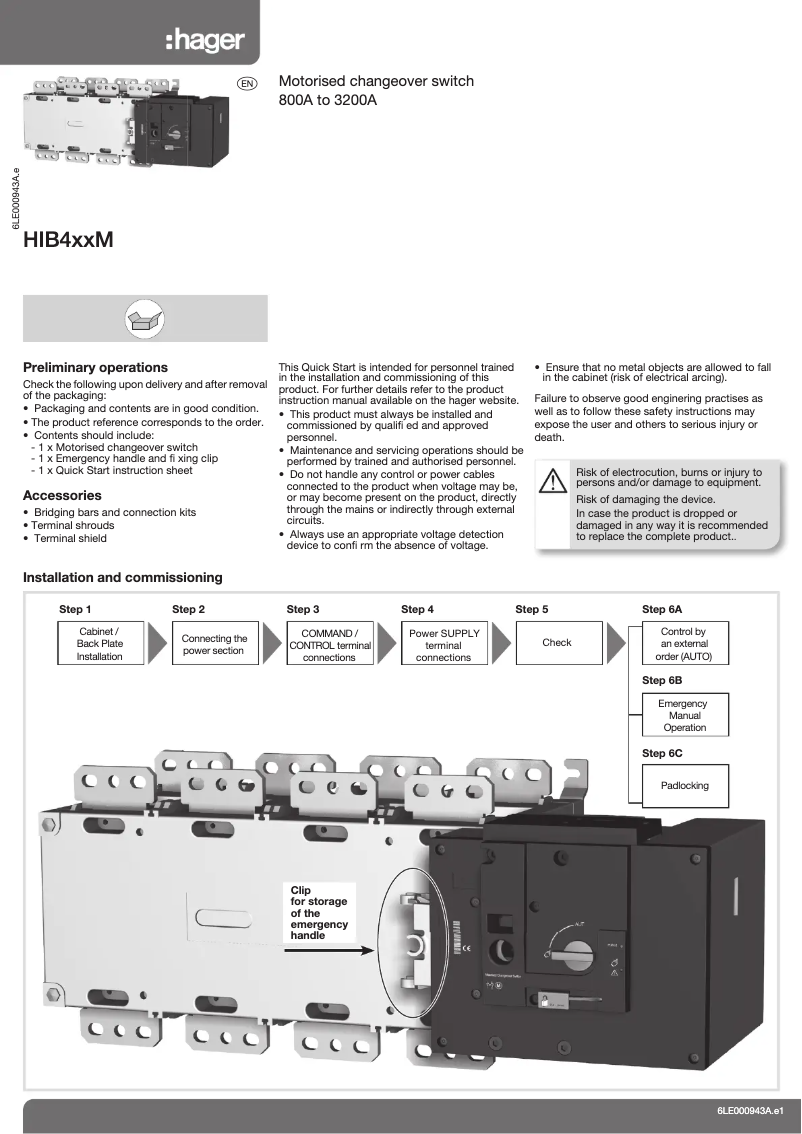 Image de la première page du manuel de l'appareil HIB480M