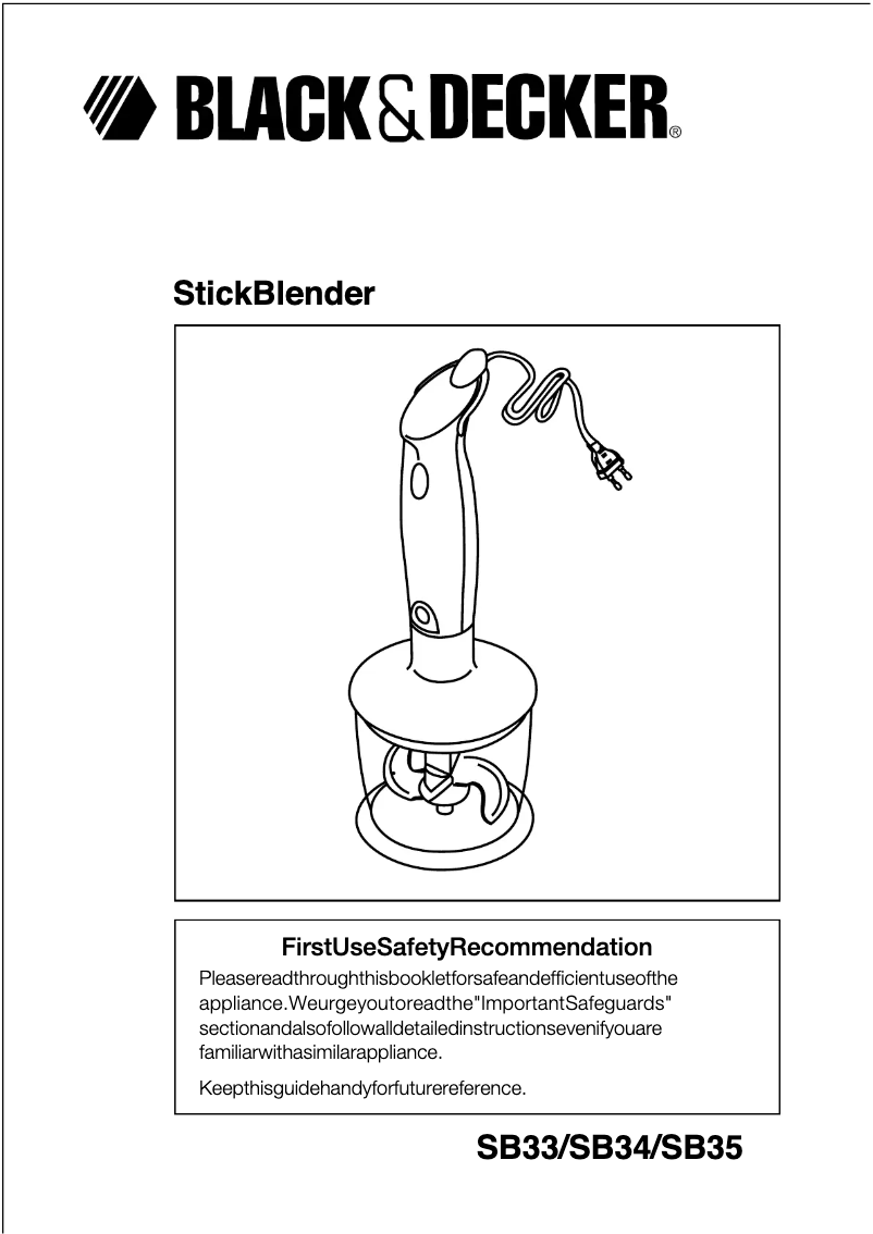Page n°1 - Manuel utilisateur Black & Decker SB35