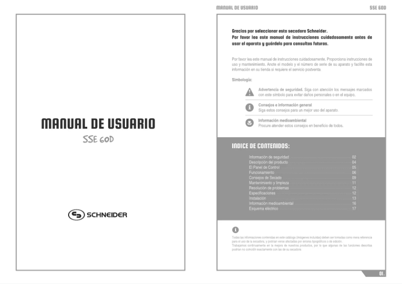 Page 1 de la notice Manuel utilisateur Schneider SSE 60D