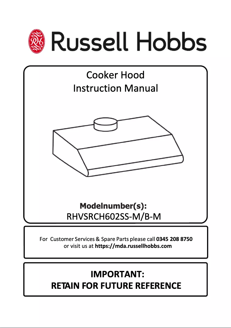 Page 1 de la notice Manuel utilisateur Russell Hobbs RHVSRCH602SS-M
