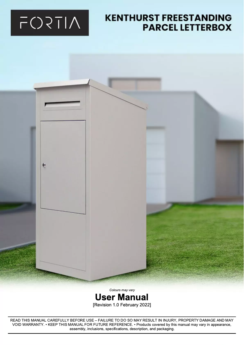 Page 1 de la notice Manuel utilisateur Fortia Kenthurst