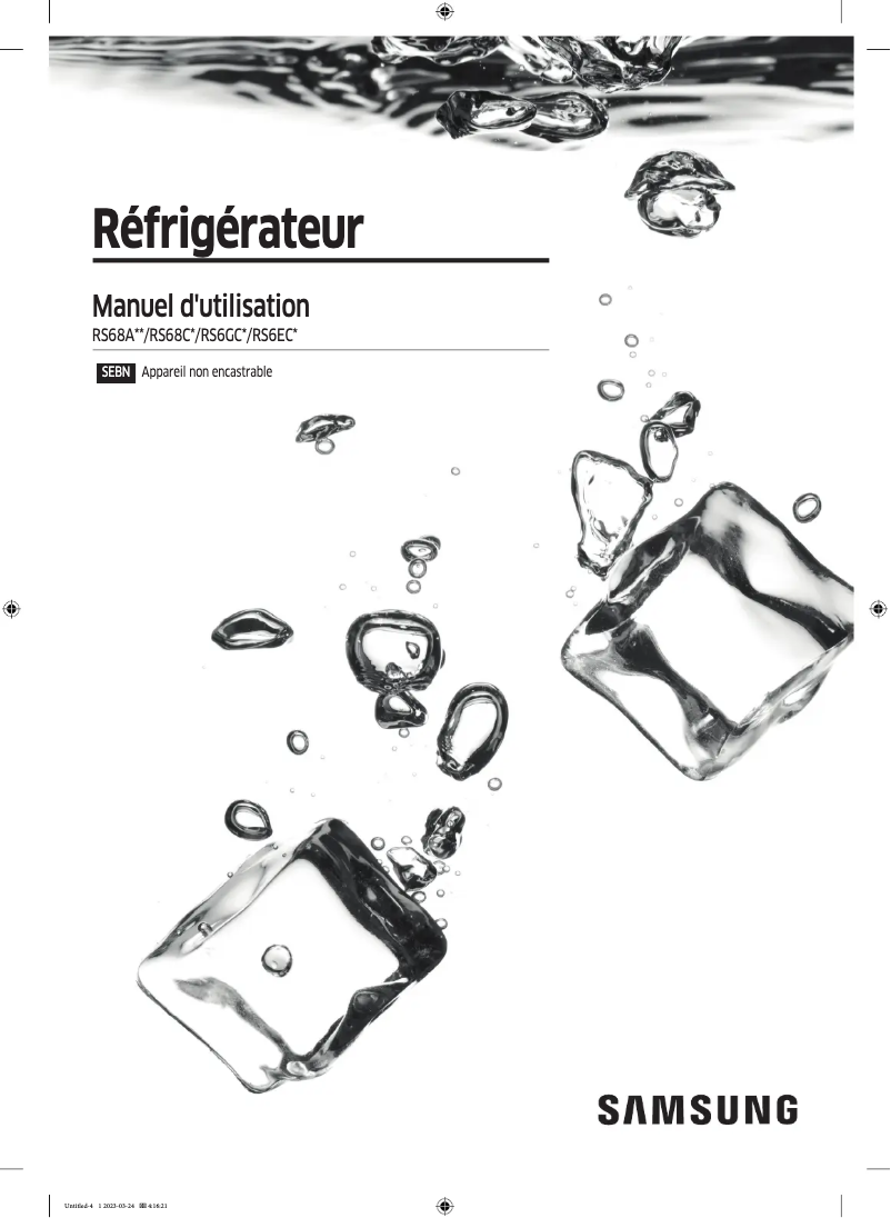 Page 1 de la notice Manuel utilisateur Samsung RS68CG882DB1