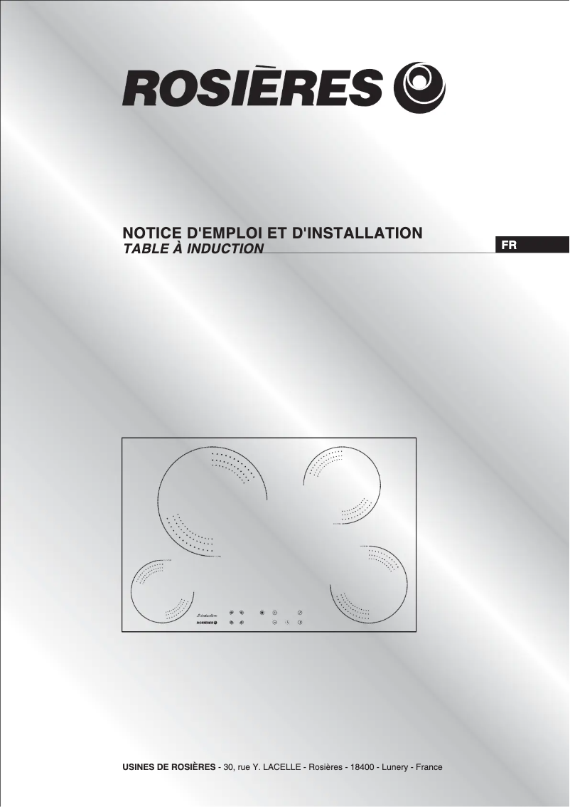 Page 1 de la notice Manuel utilisateur Rosieres RVI 468 PN