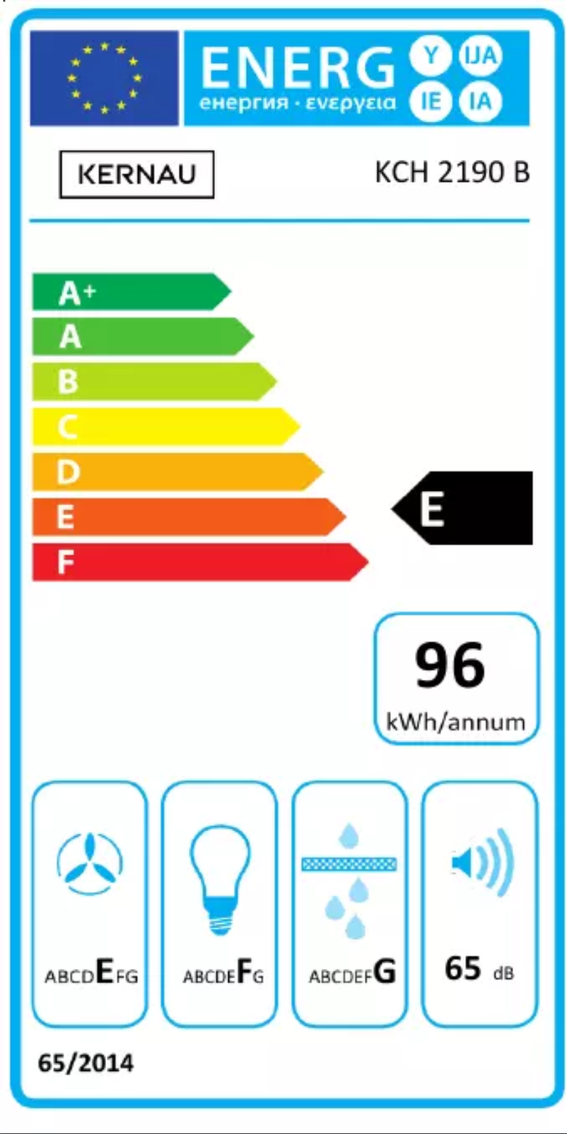 Page 1 de la notice Label énergétique Kernau KCH 2160 B