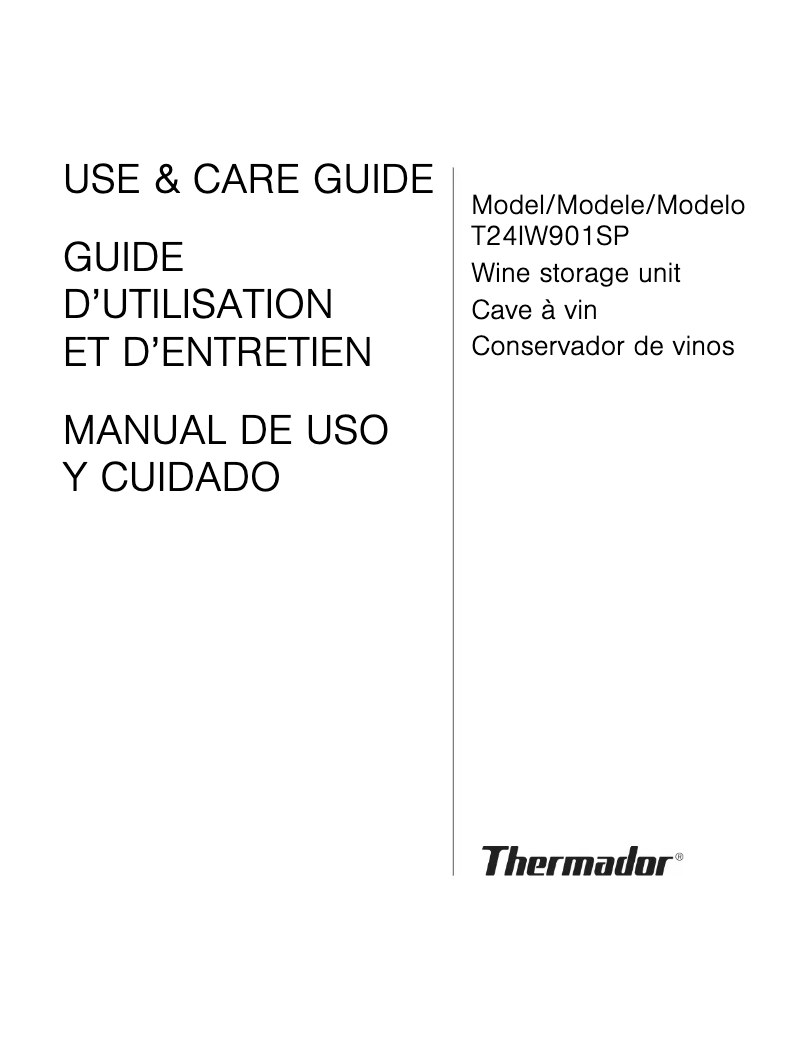 Page 1 de la notice Manuel utilisateur Thermador T24IW901SP