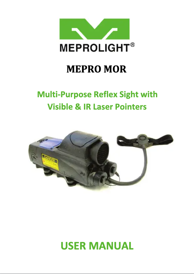 Page n°1 - Manuel utilisateur MEPROLIGHT Mepro MOR