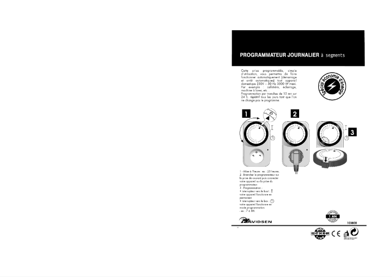 Page 1 de la notice Manuel utilisateur Avidsen 103800