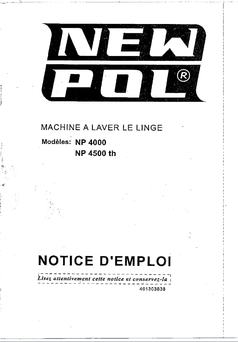 Page 1 de la notice Manuel utilisateur New Pol NP 4000 th
