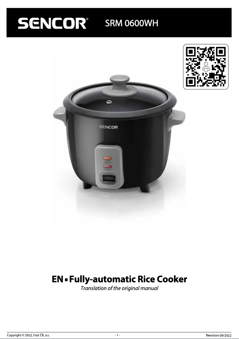 Page 1 de la notice Manuel utilisateur Sencor SRM 0601BK