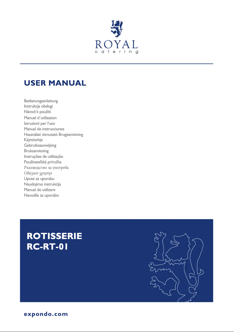 Page n°1 - Manuel utilisateur Royal Catering RC-RT-01