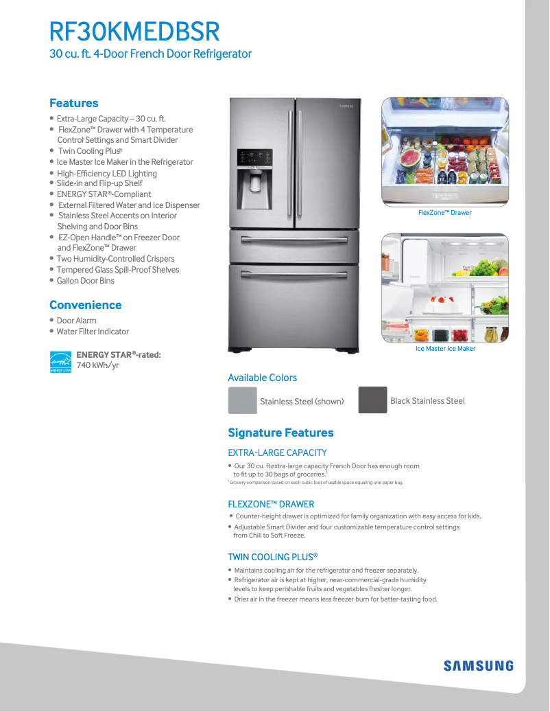 Image de la première page du manuel de l'appareil RF30KMEDBS