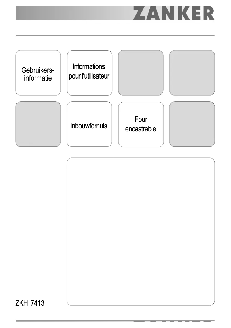 Page 1 de la notice Manuel utilisateur Zanker ZKH 7413 x
