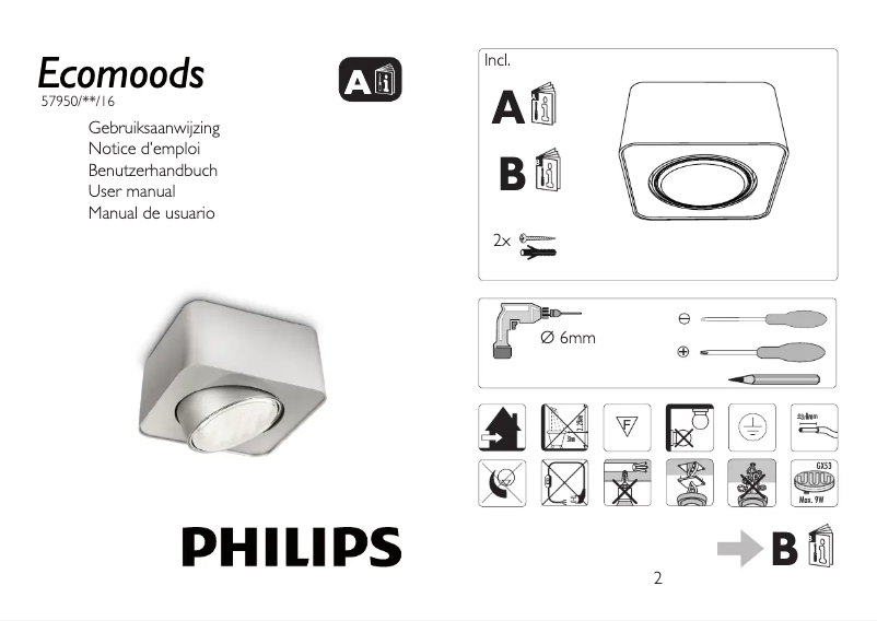 Page 1 de la notice Manuel utilisateur Philips Ecomoods 579504816
