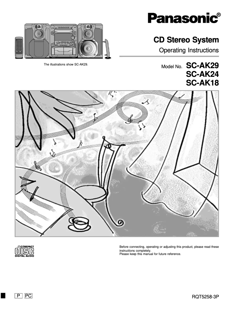 Page n°1 - Manuel utilisateur Panasonic SC-AK24