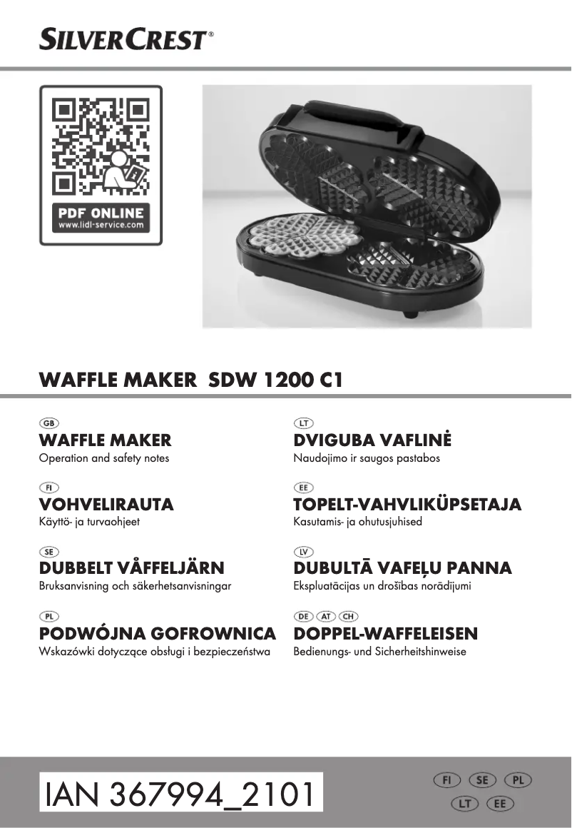 Page 1 de la notice Manuel utilisateur SilverCrest SDW 1200 C1