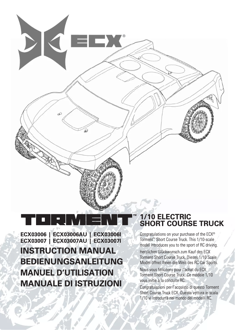 Image de la première page du manuel de l'appareil Torment ECX03006
