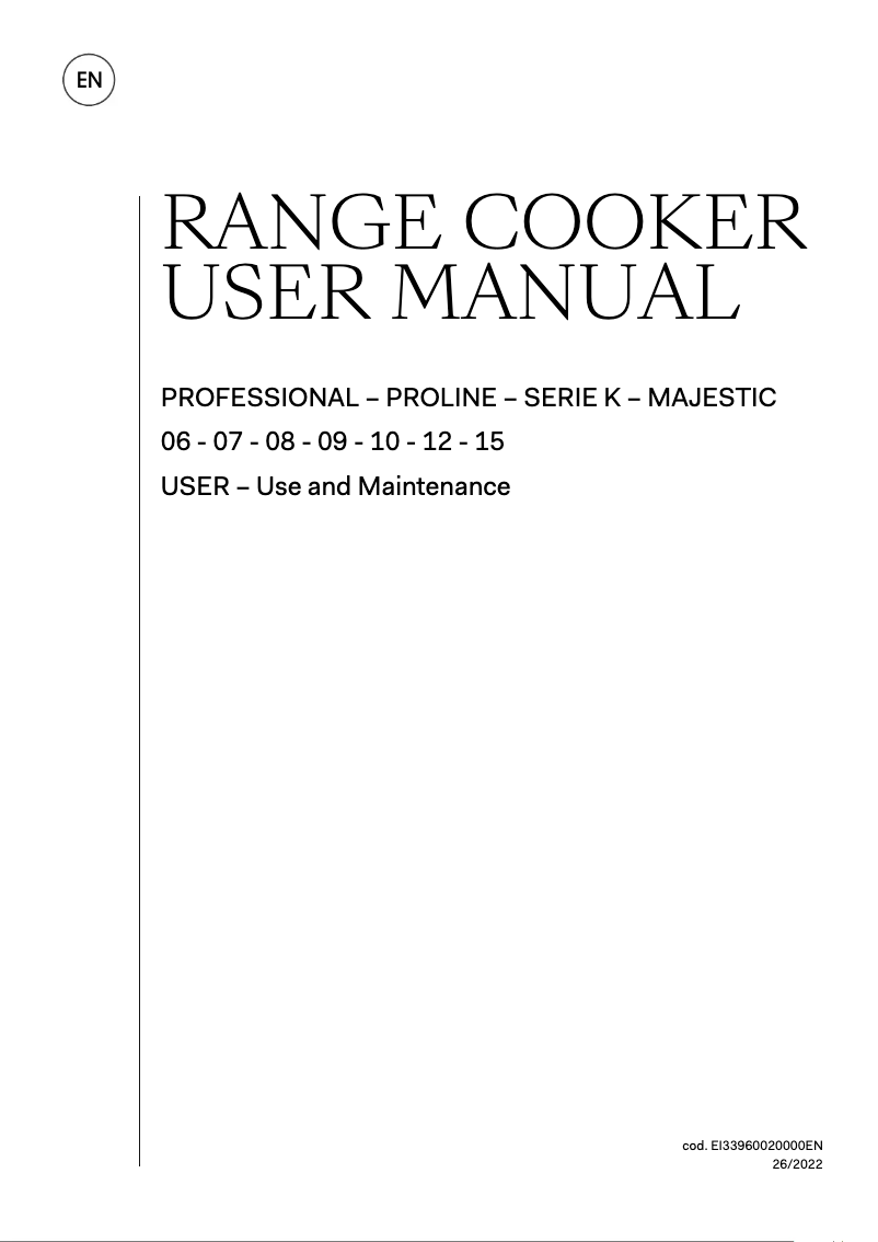 Page n°1 - Manuel utilisateur Ilve MI127NE3