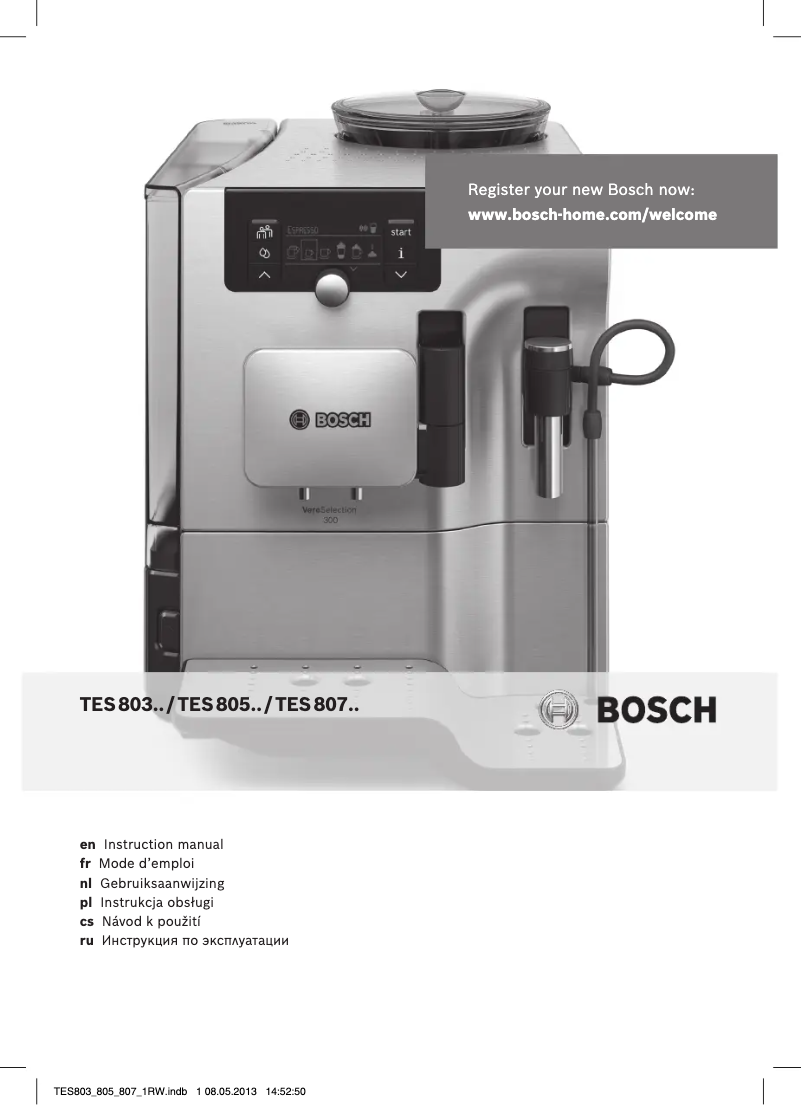 Page n°1 - Manuel utilisateur Bosch VeroSelection 300 TES80329