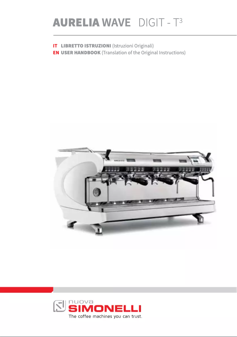 Page 1 de la notice Manuel utilisateur Nuova Simonelli Aurelia Wave Digit