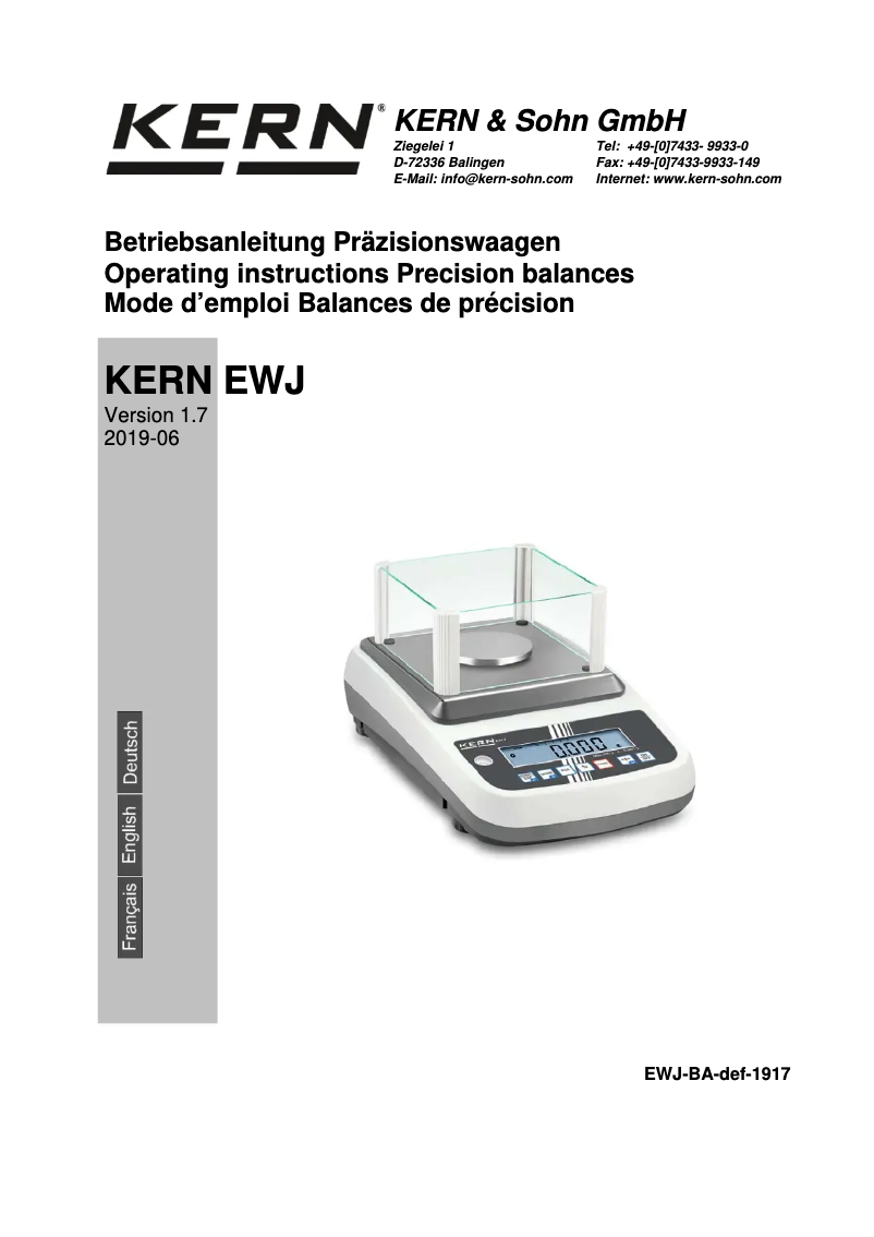 Image de la première page du manuel de l'appareil EWJ 6000-1M