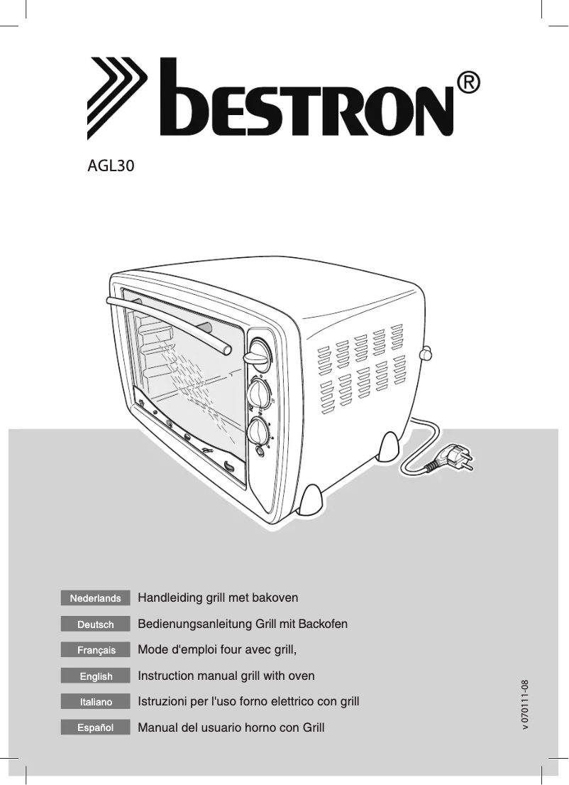 Page 1 de la notice Manuel utilisateur Bestron AGL30
