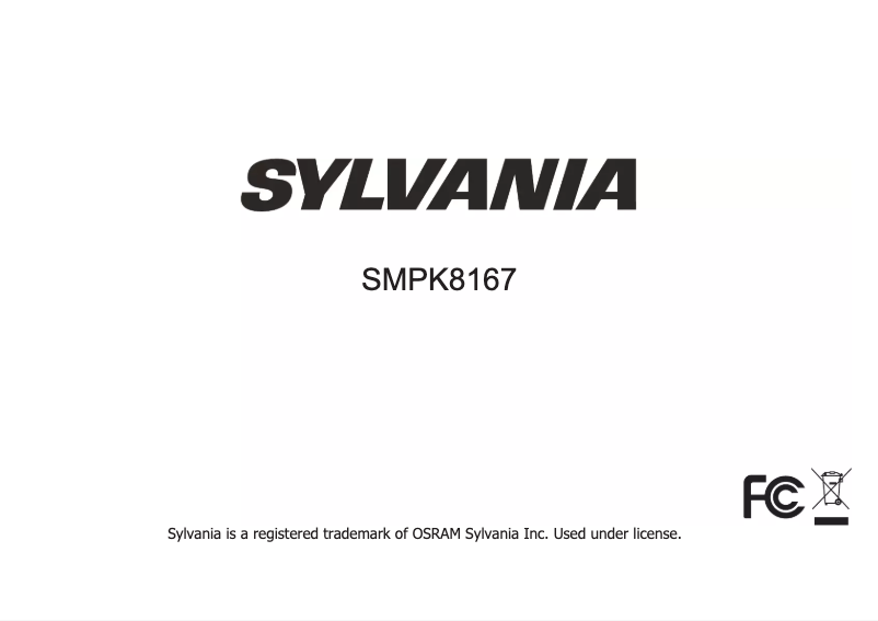 Page n°1 - Manuel utilisateur Sylvania SMPK8167