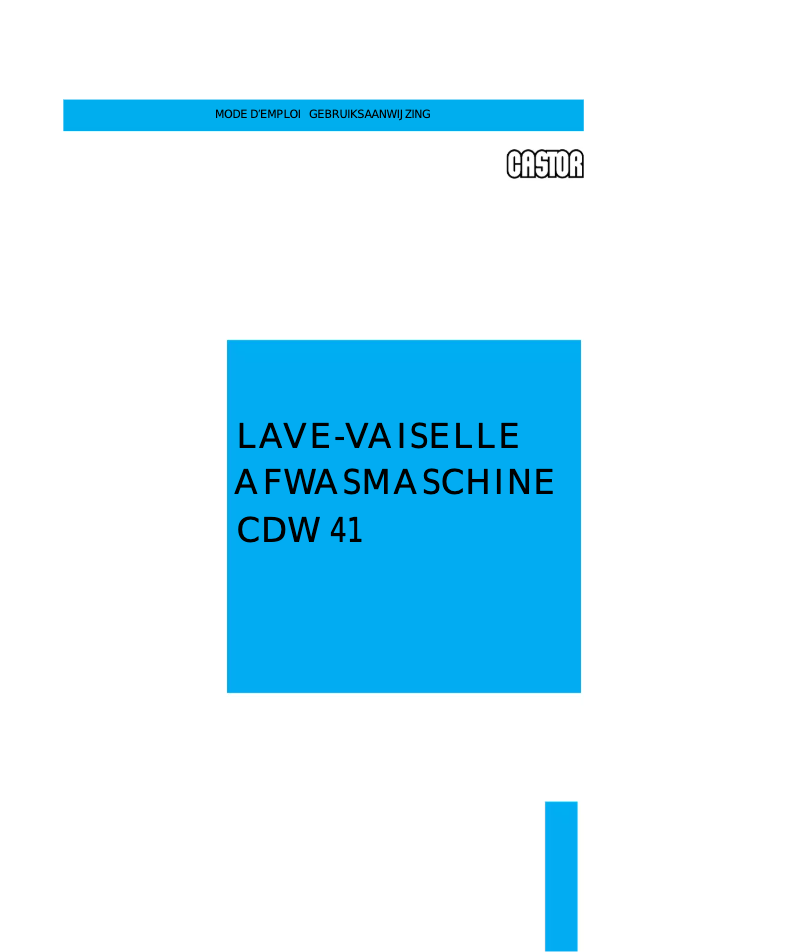 Page 1 de la notice Manuel utilisateur Castor CDW 41