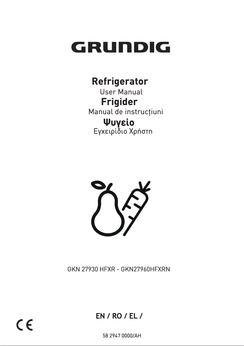 Page 1 de la notice Manuel utilisateur Grundig GKN27960HFXRN