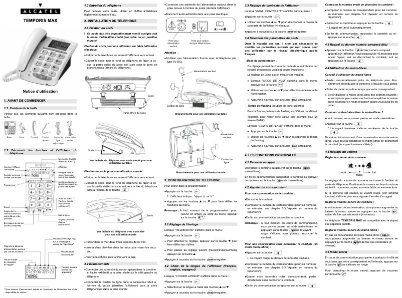 Página 1 del manual Manual de usuario Alcatel Temporis Max