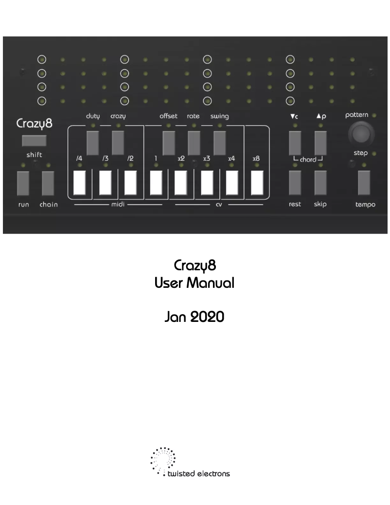 Imagen de la primera página del manual del dispositivo Crazy8