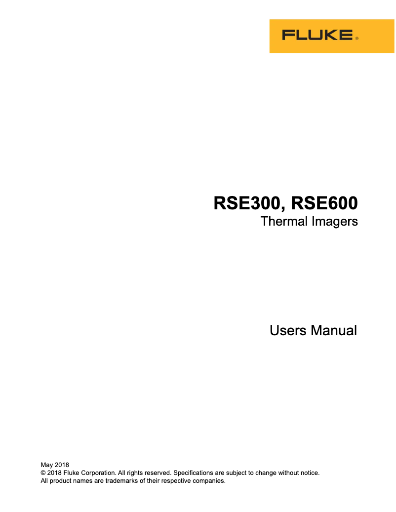 Page 1 de la notice Manuel utilisateur Fluke RSE600