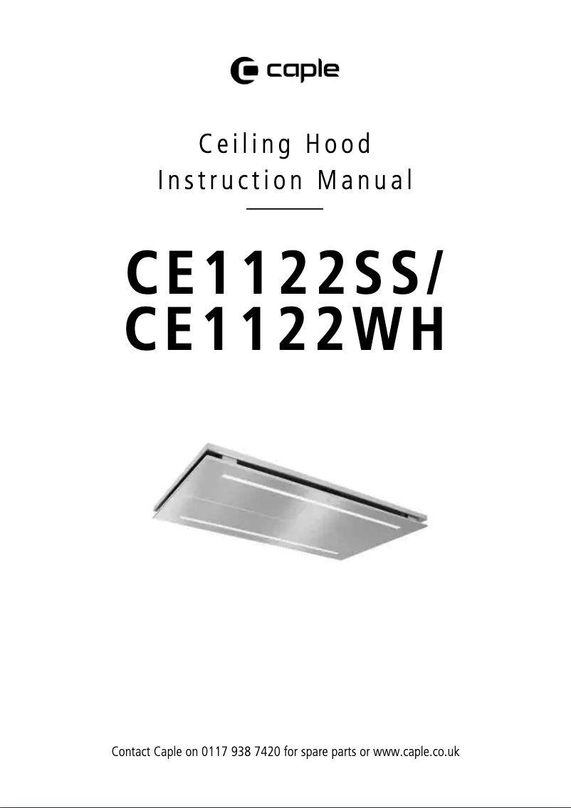 Page n°1 - Manuel utilisateur Caple CE1122WH