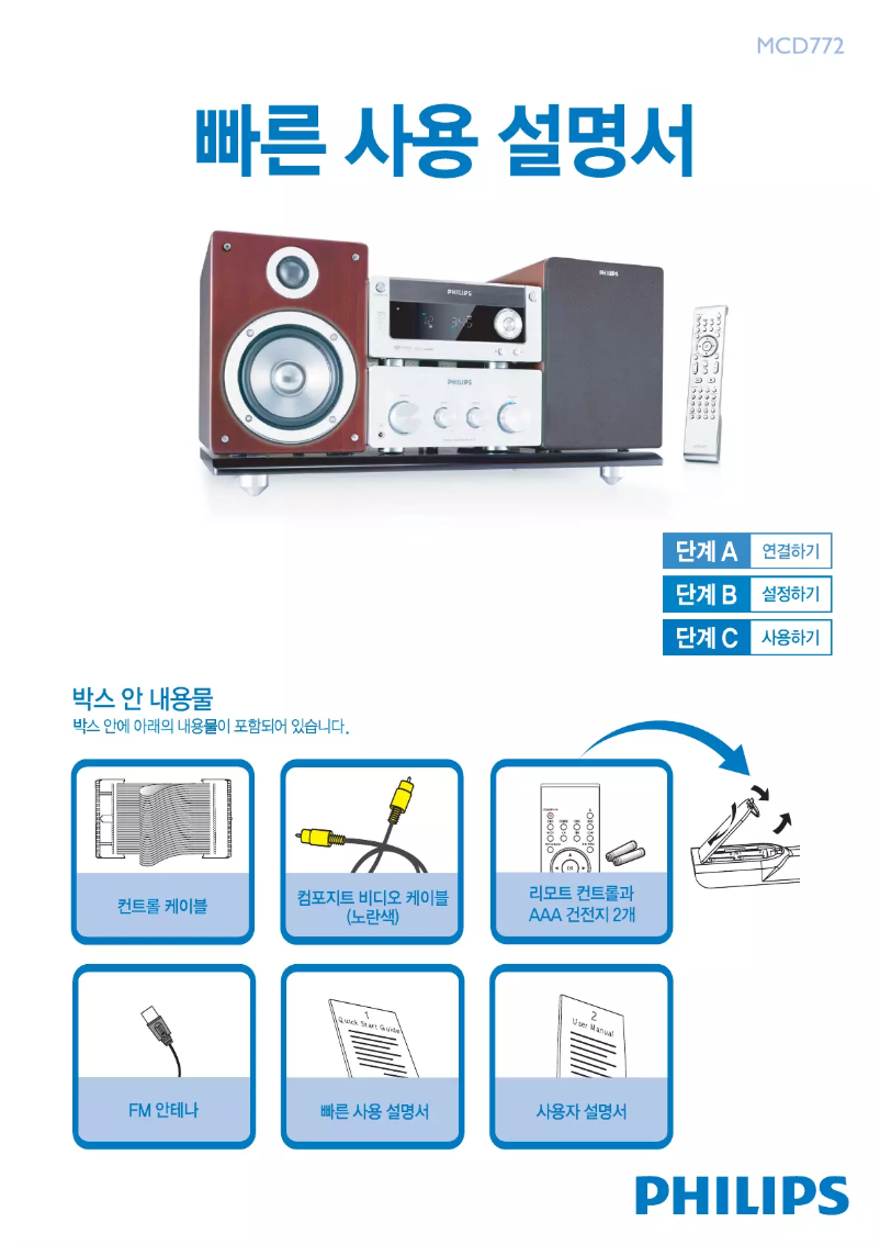 Page n°1 - Guide de démarrage rapide Philips MCD772