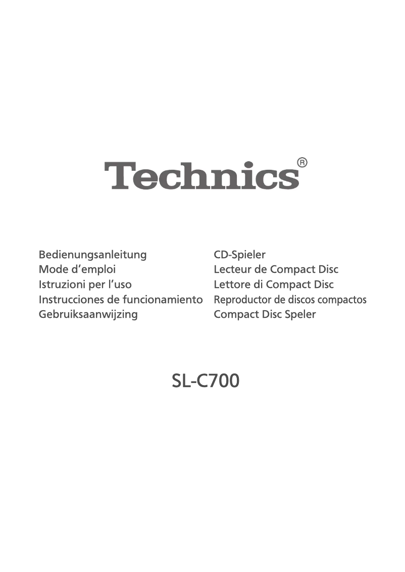 Page 1 de la notice Manuel utilisateur Technics SL-C700