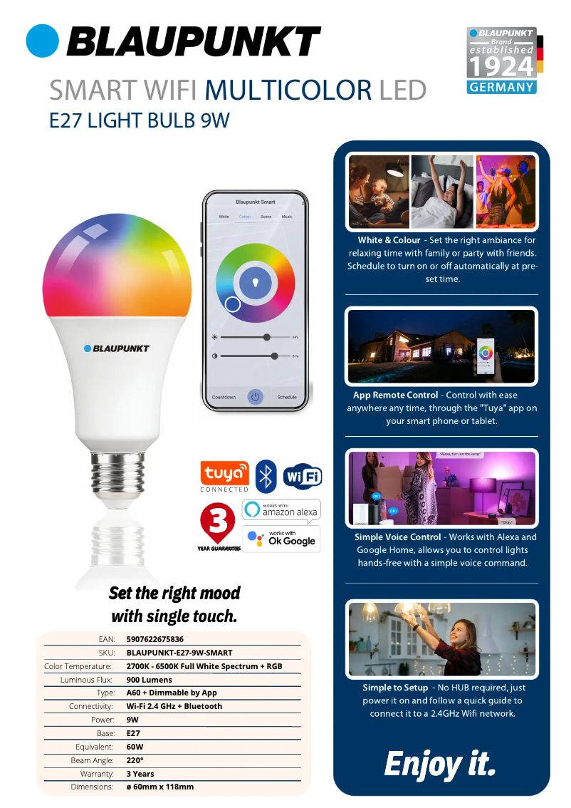 Page n°1 - Manuel utilisateur Blaupunkt E27-9W-SMART