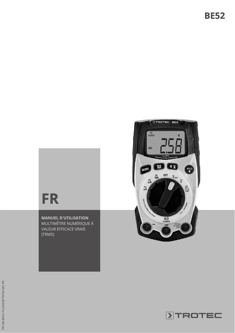 Page n°1 - Manuel utilisateur Trotec BE52