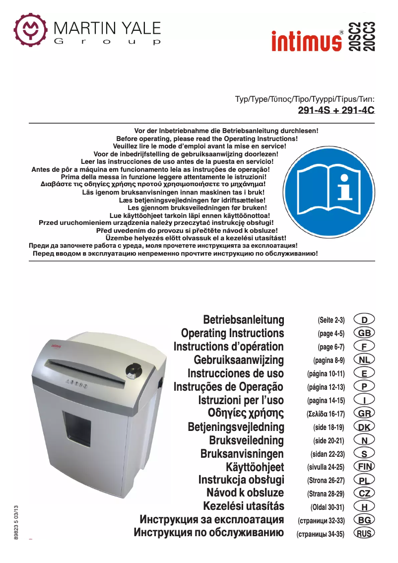 Page 1 de la notice Manuel utilisateur Intimus Pro 20 SC2