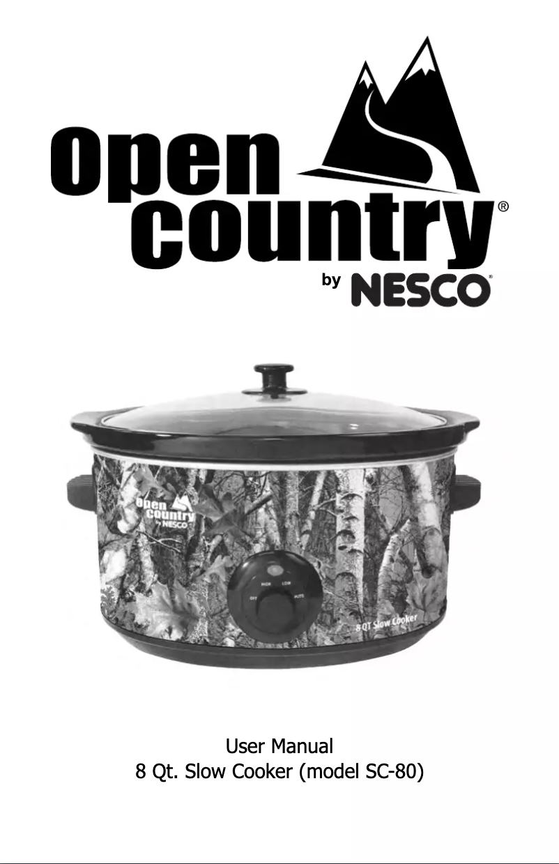 Page 1 de la notice Manuel utilisateur Open Country SC-80