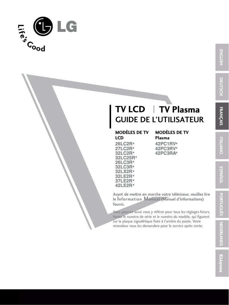 Página 1 del manual Manual de usuario LG 32LE2R