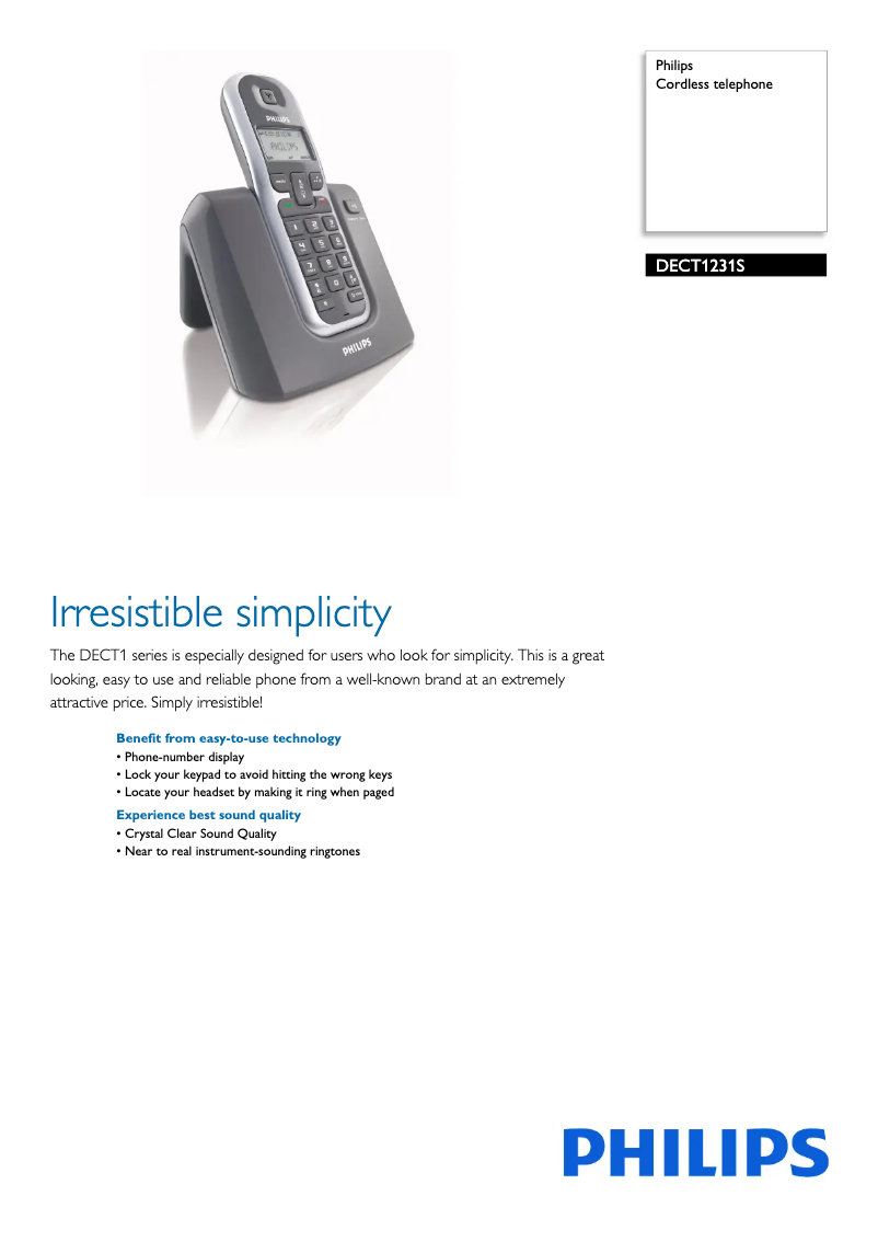 Página 1 del manual Manual de usuario Philips DECT1231S