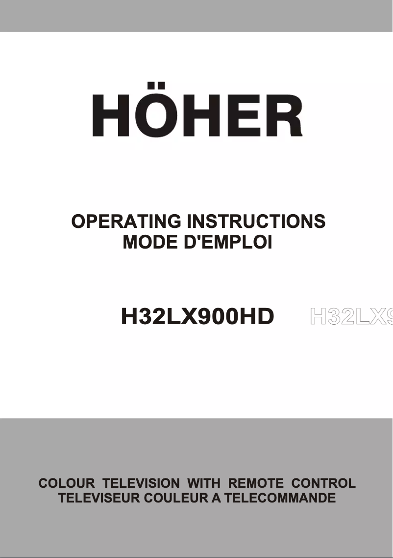 Página 1 del manual Manual de usuario Höher H32LX900HDMB61