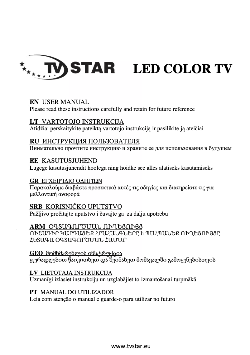 Page 1 de la notice Manuel utilisateur TV Star LED22F2