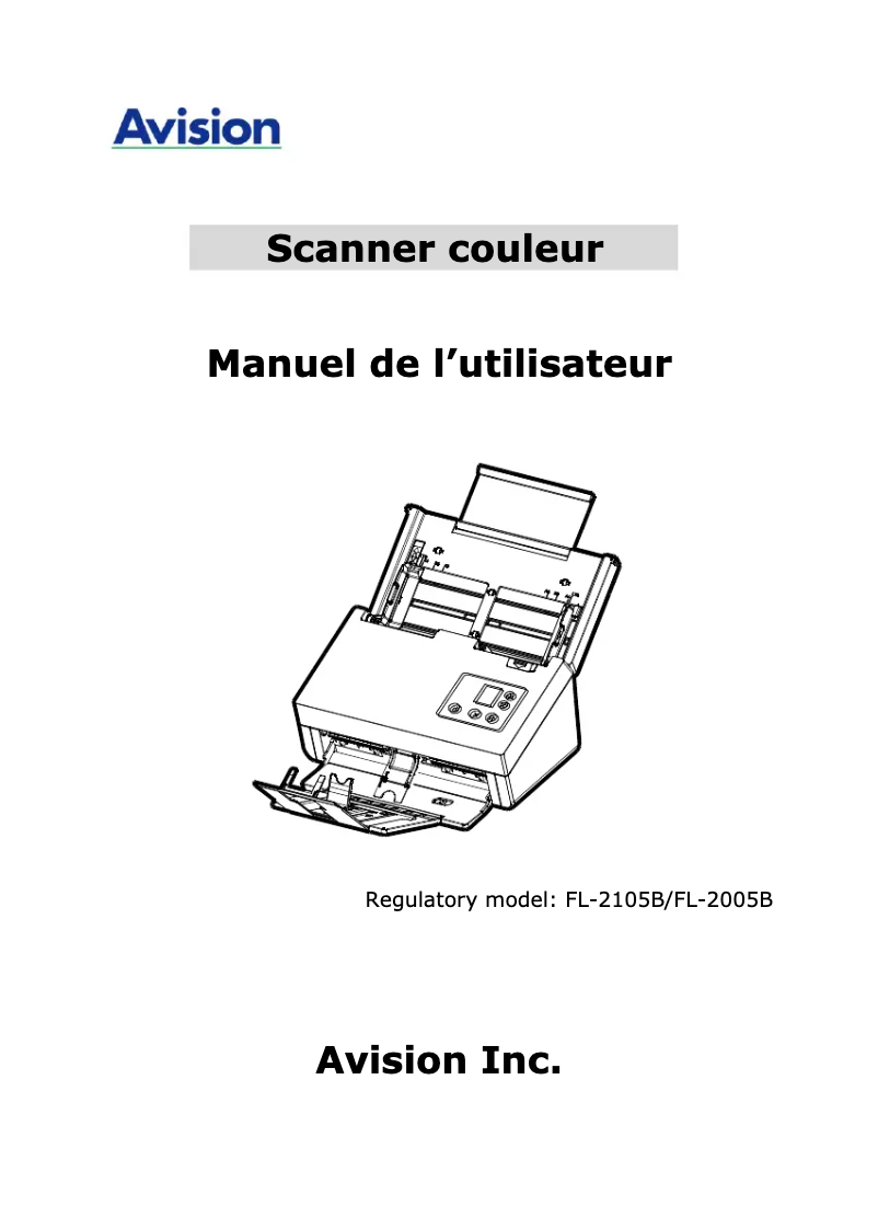 Page 1 de la notice Manuel utilisateur Avision AD3100