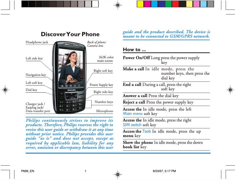 Page n°1 - Manuel utilisateur Philips 699