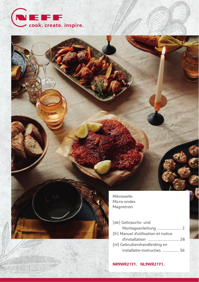 Page 1 of the manual Installation Guide Neff NR9WR21Y1