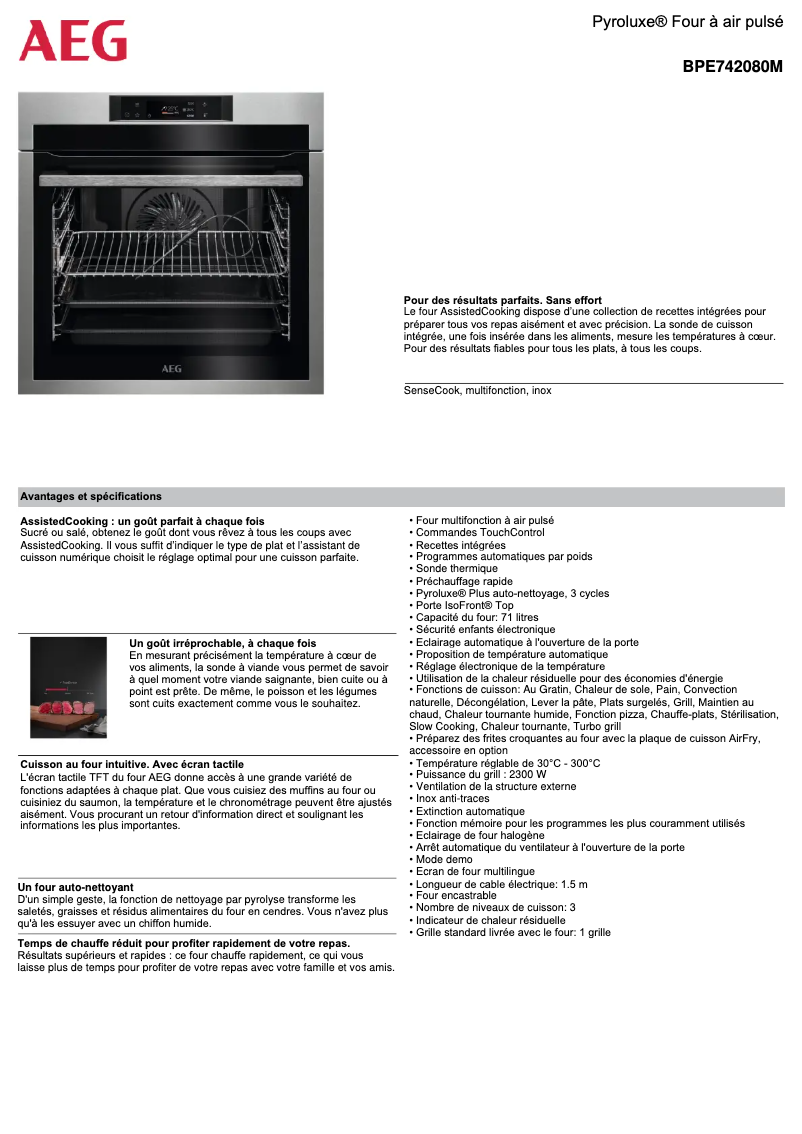 Image de la première page du manuel de l'appareil BPE742080M