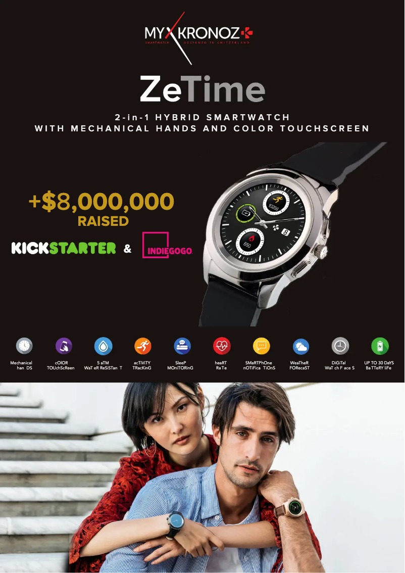 Page 1 of the manual Technical Sheet MyKronoz ZeTime